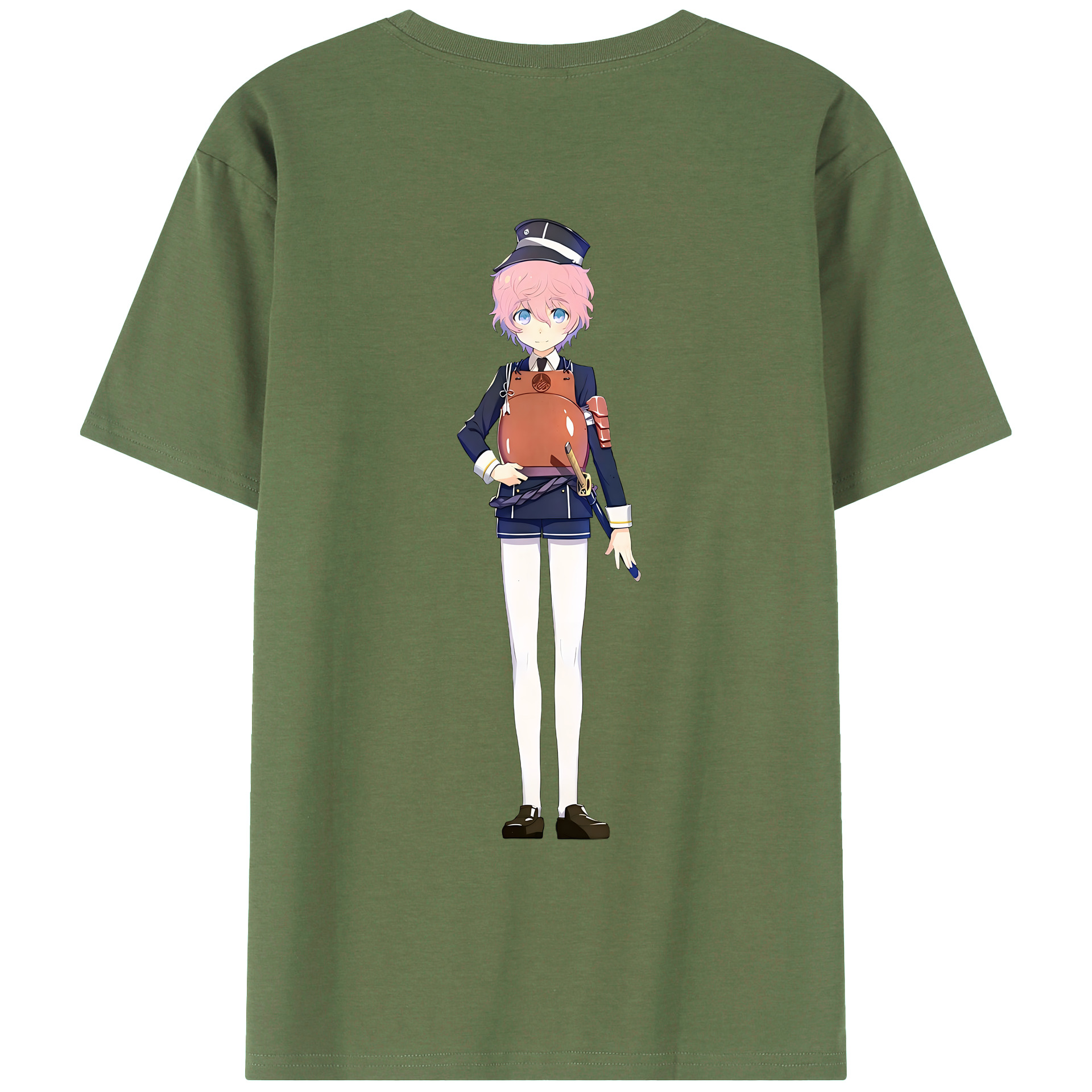 （画像用） 刀剣乱舞 Touken Ranbu 綿100％ メンズ半袖Tシャツ（バックプリント） 通気性